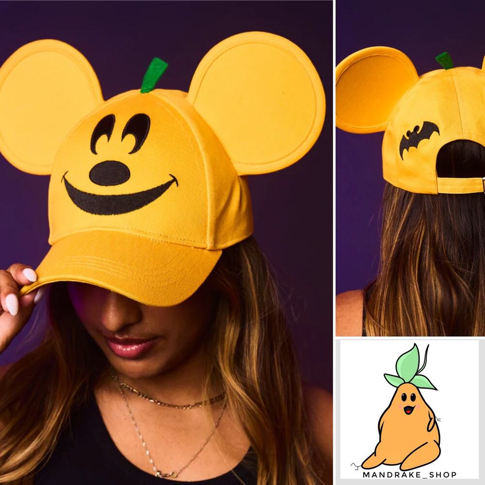 NWT Cakeworthy Disney Mickey Mouse Ear Pumpkin Dad Hat - Bat